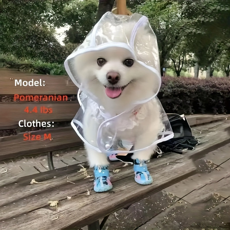 1pc Pomeranian Transparent Dog Raincoat