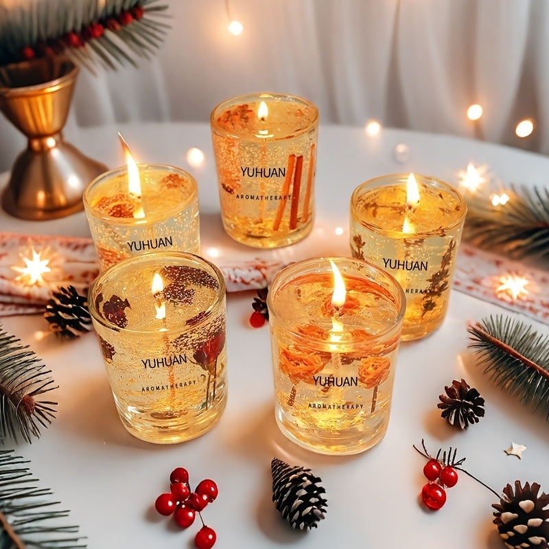 1pc 160g, burning time for 20 hours, real flower jelly scented candle
