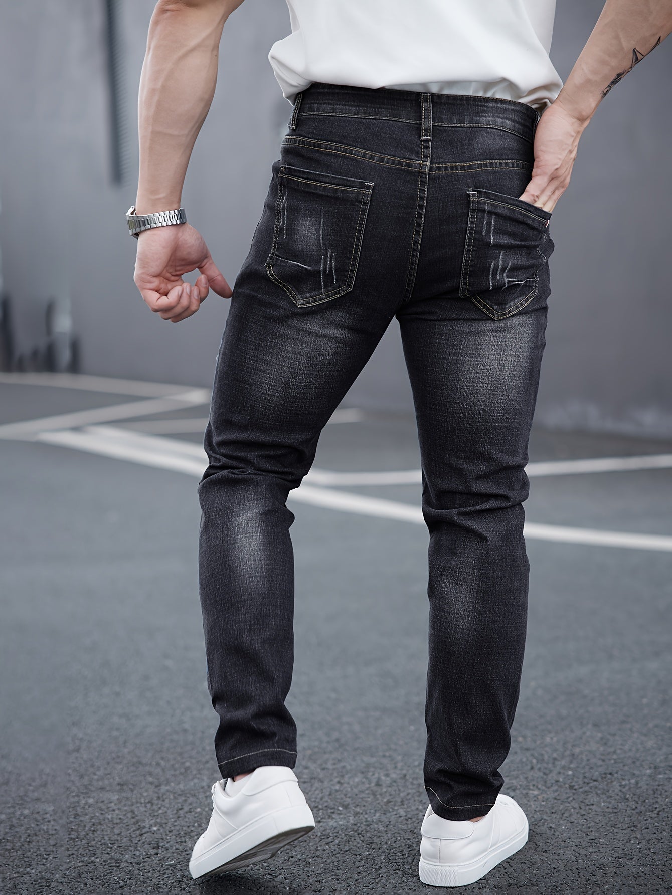 Men's Premium Slim-Fit Washed Jeans