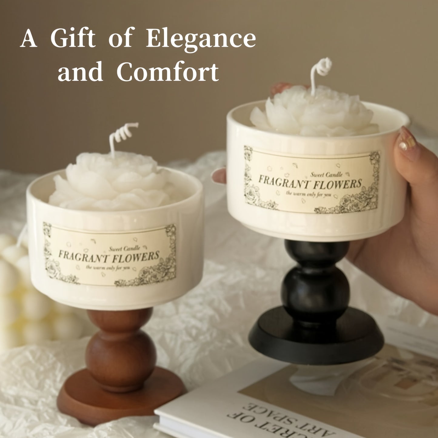 Luxurious Flower-Shaped Gardenia Candle