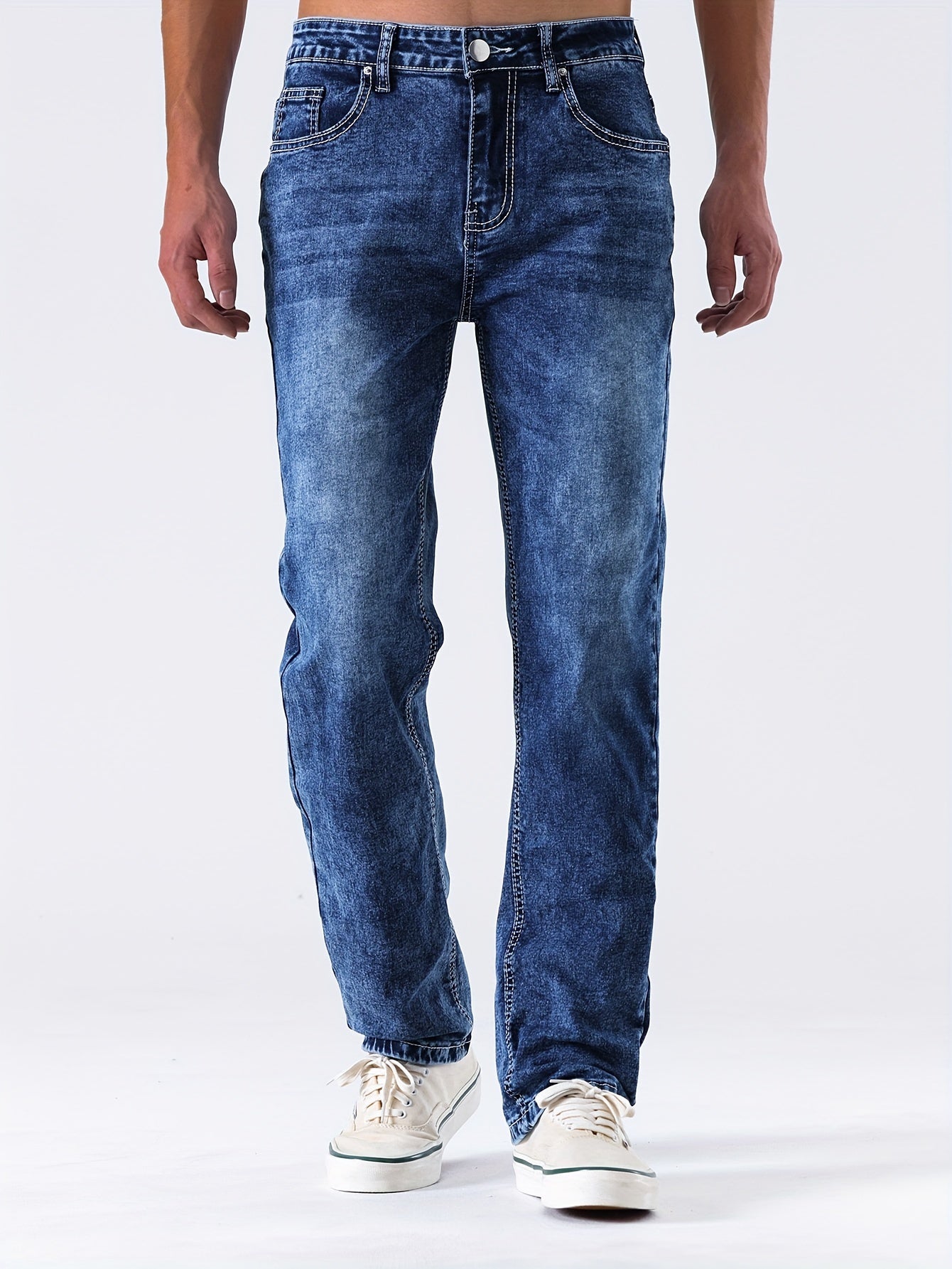 Men's Stretch Denim Jeans, Slim Fit Straight-Leg