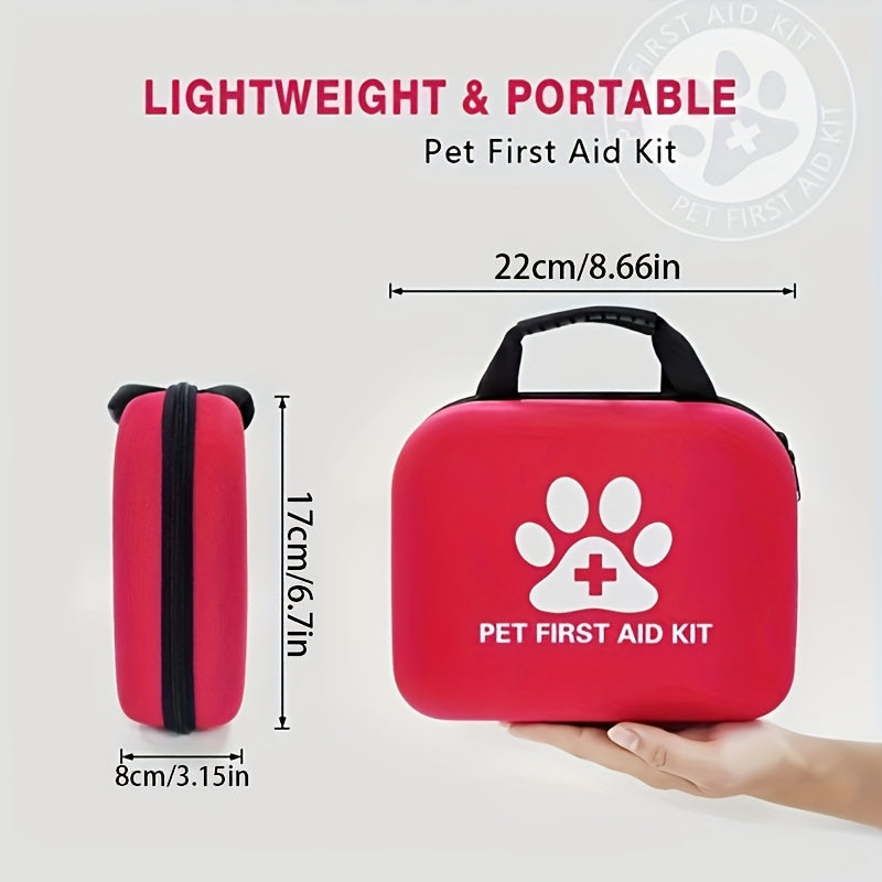 Pet First Aid Kit for Dogs & Cats - Portable Emergency Care Set