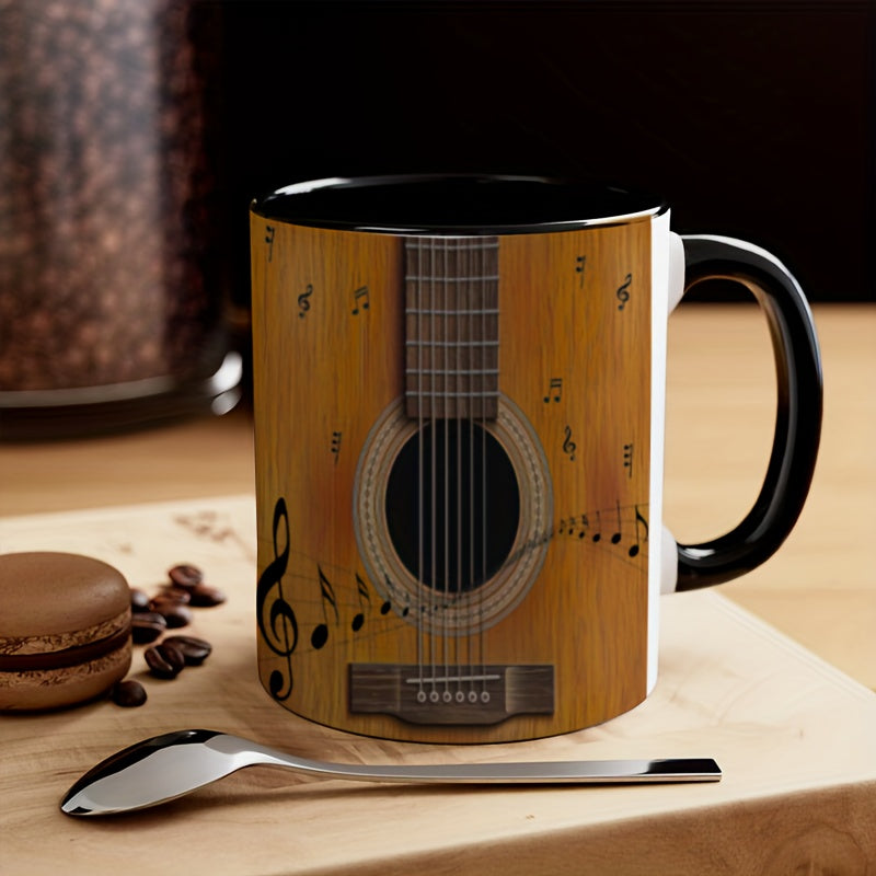 1pc creative guitar pattern coffee mug