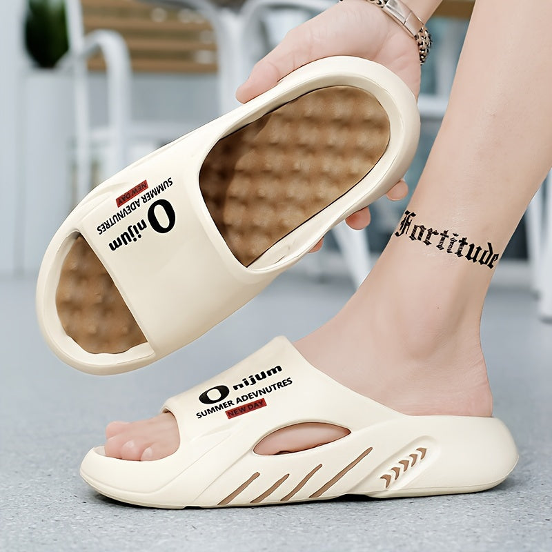 Men's Trendy Street Style Color Block Open Toe Breathable Chunky Slippers