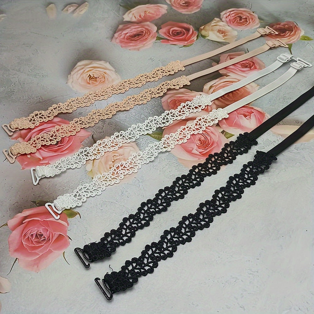 1 Pair Floral Bra Straps - Adjustable Replacement Shoulder Straps for Lingerie