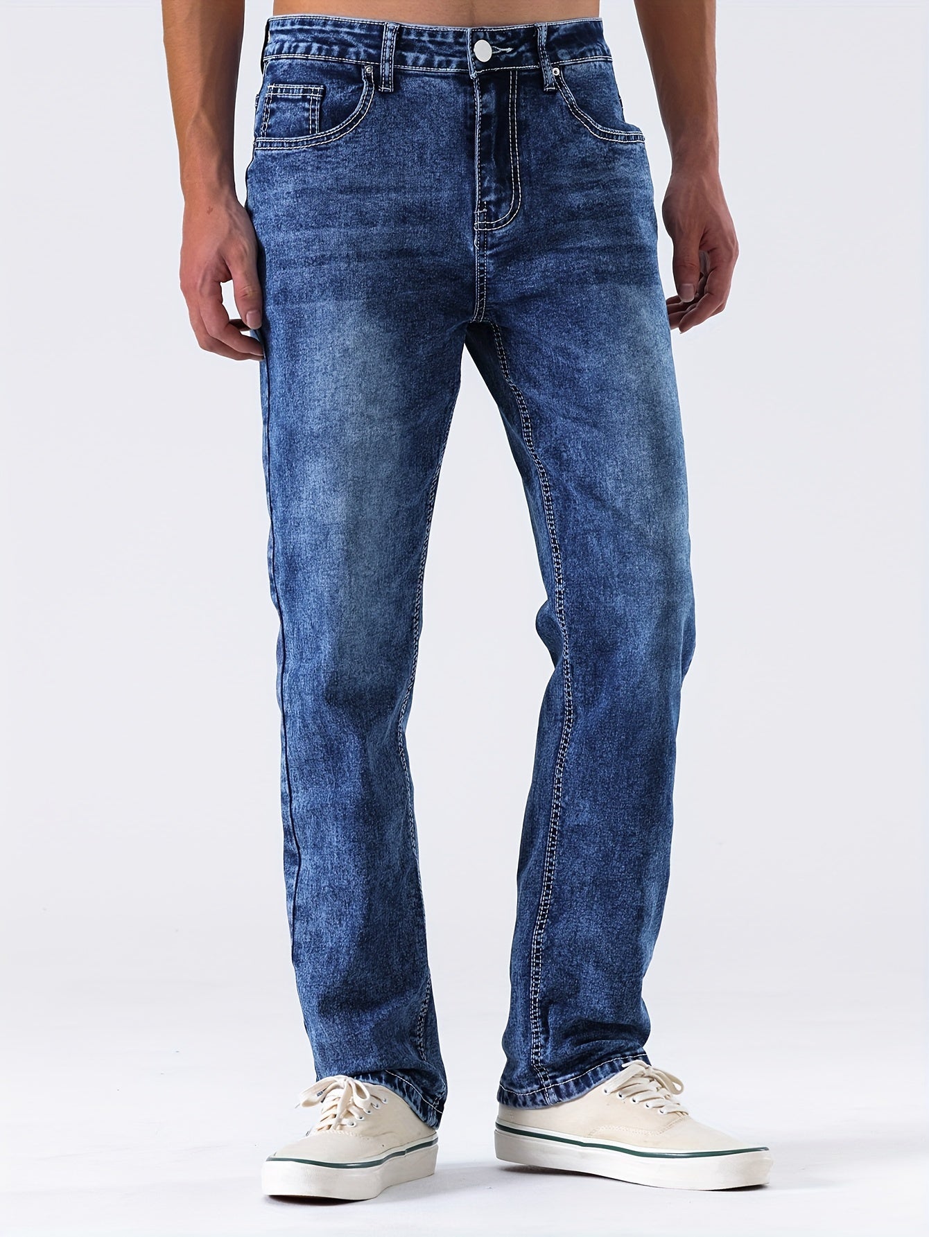 Men's Stretch Denim Jeans, Slim Fit Straight-Leg