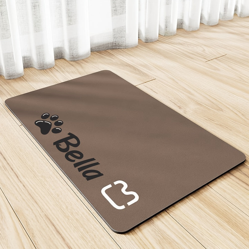 Personalized pet meal mat, super absorbent dog and cat feeding mat