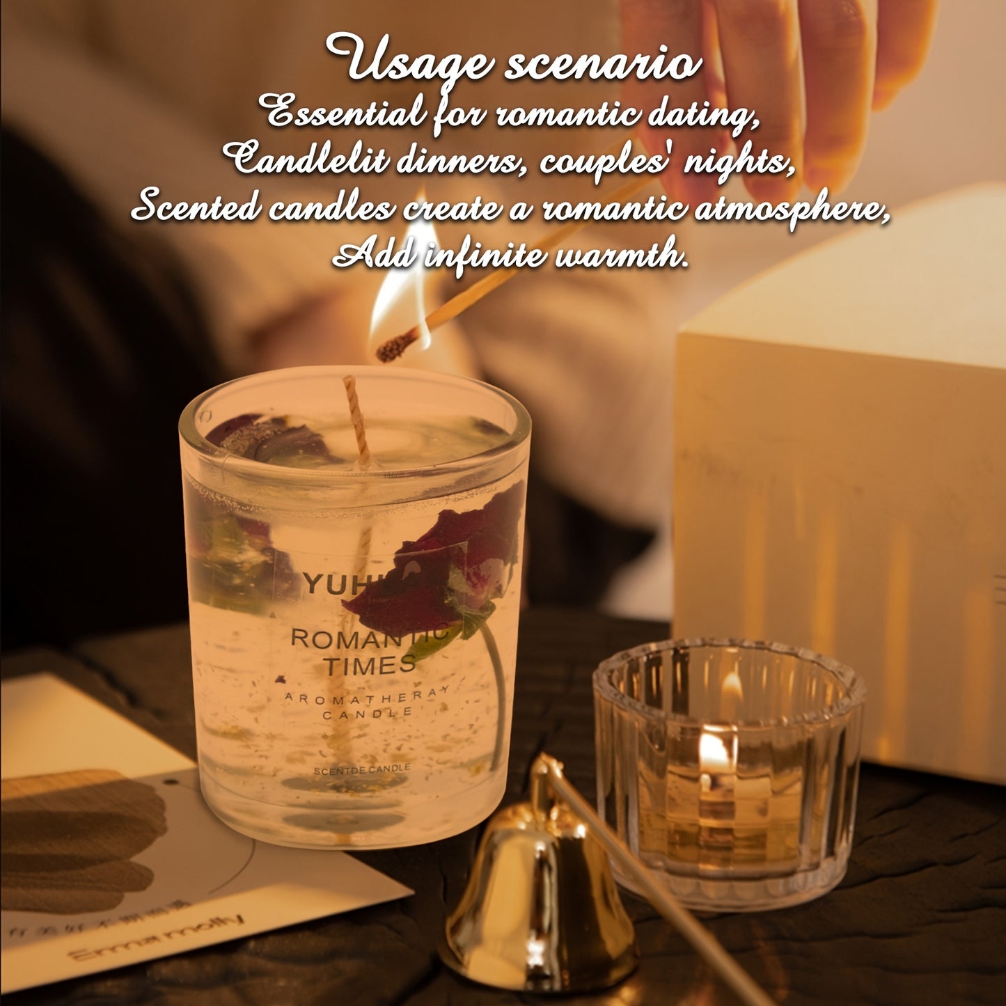 1pc 160g, burning time for 20 hours, real flower jelly scented candle