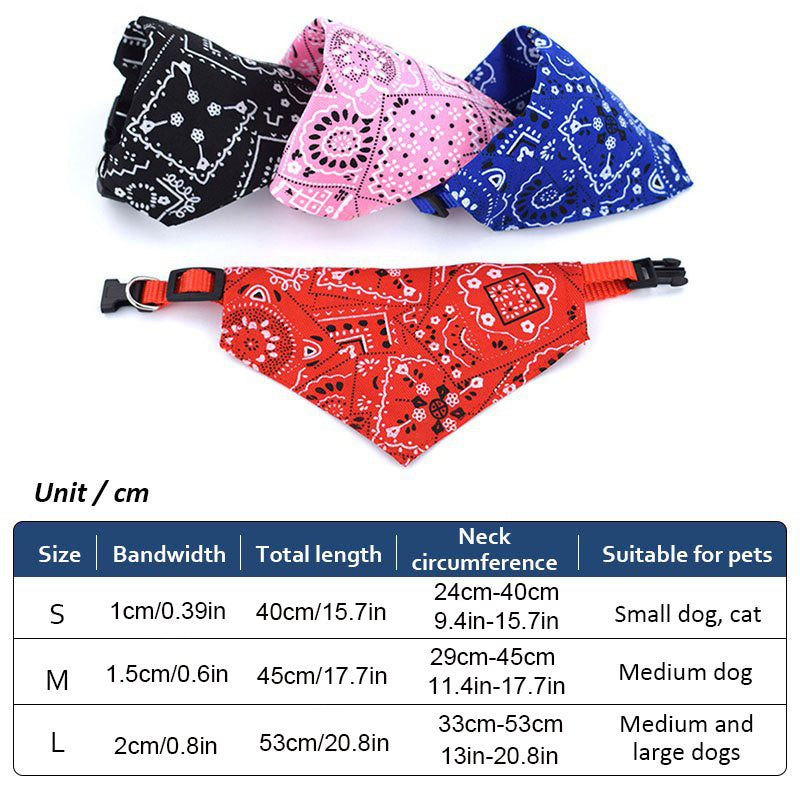 Stylish Printed Dog Bandanas With Buckle