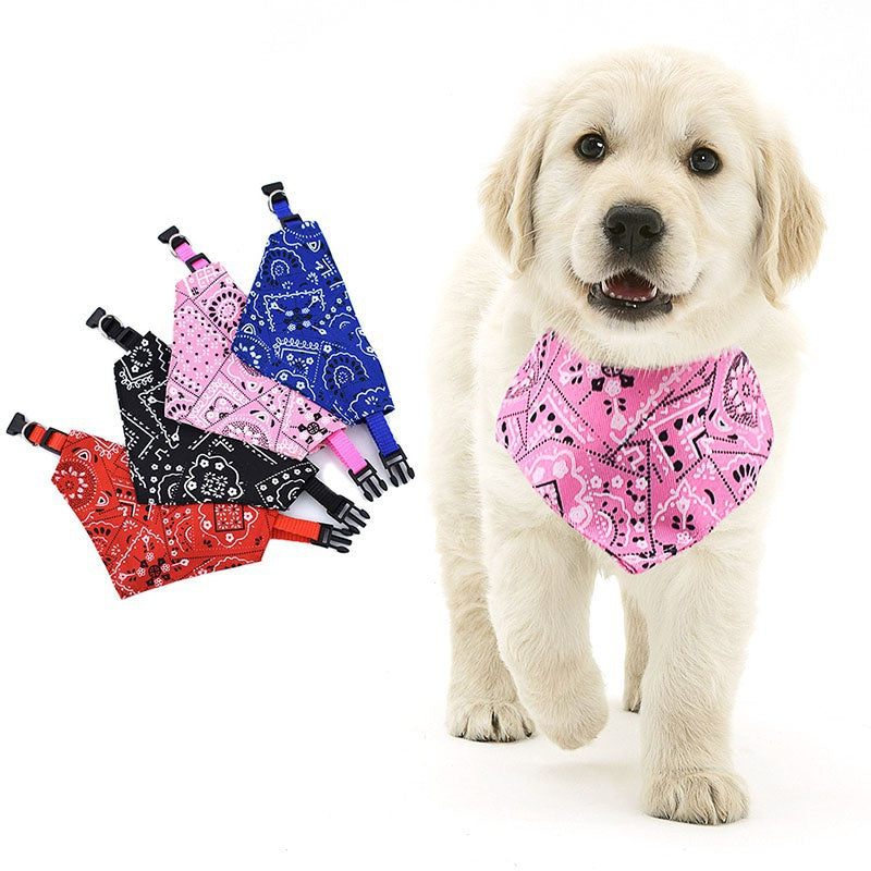 Stylish Printed Dog Bandanas With Buckle