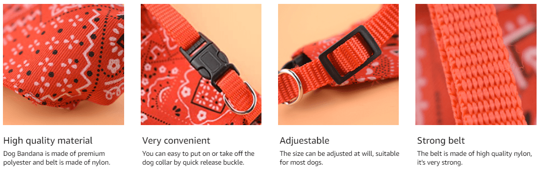 Stylish Printed Dog Bandanas With Buckle