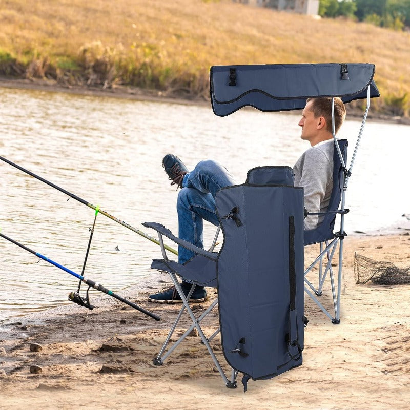 Outdoor supplies portable folding beach chair with shade