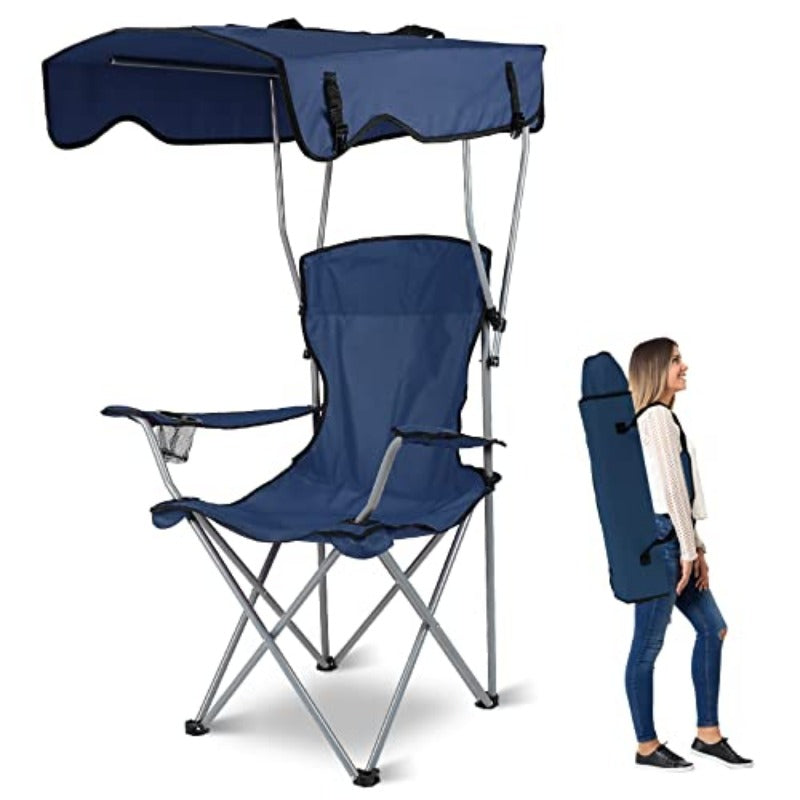 Outdoor supplies portable folding beach chair with shade