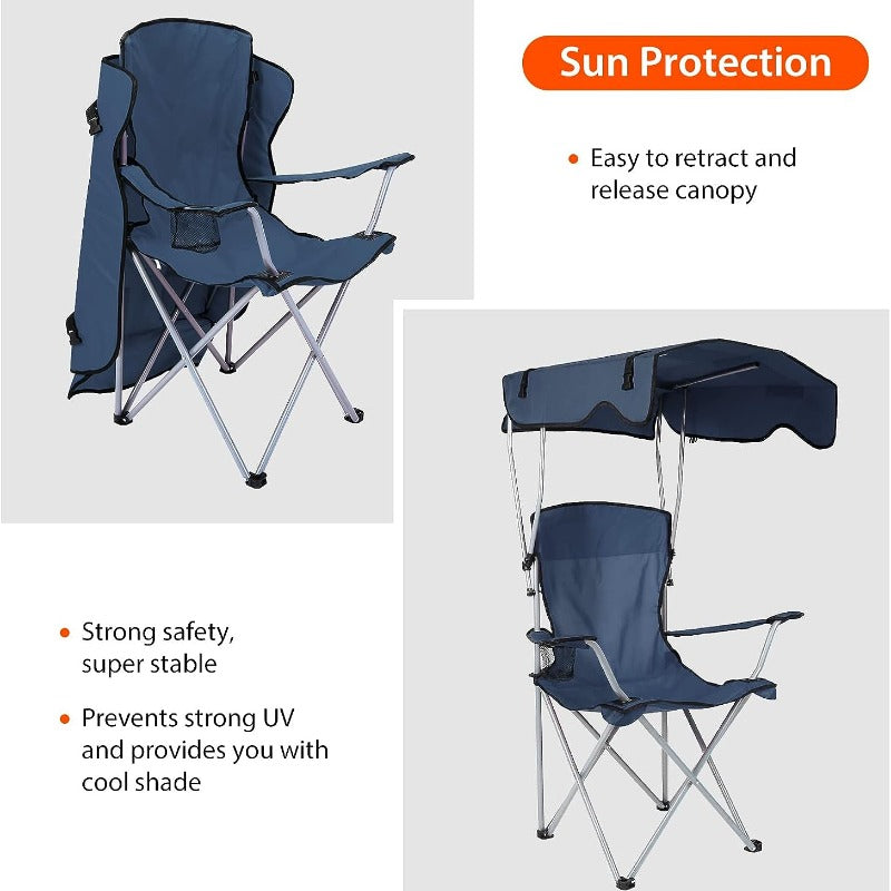 Outdoor supplies portable folding beach chair with shade