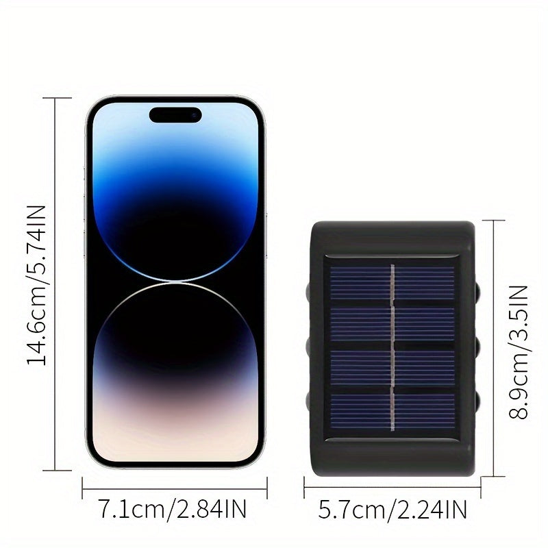 2pcs 6 LED Solar Powered 2 Colors