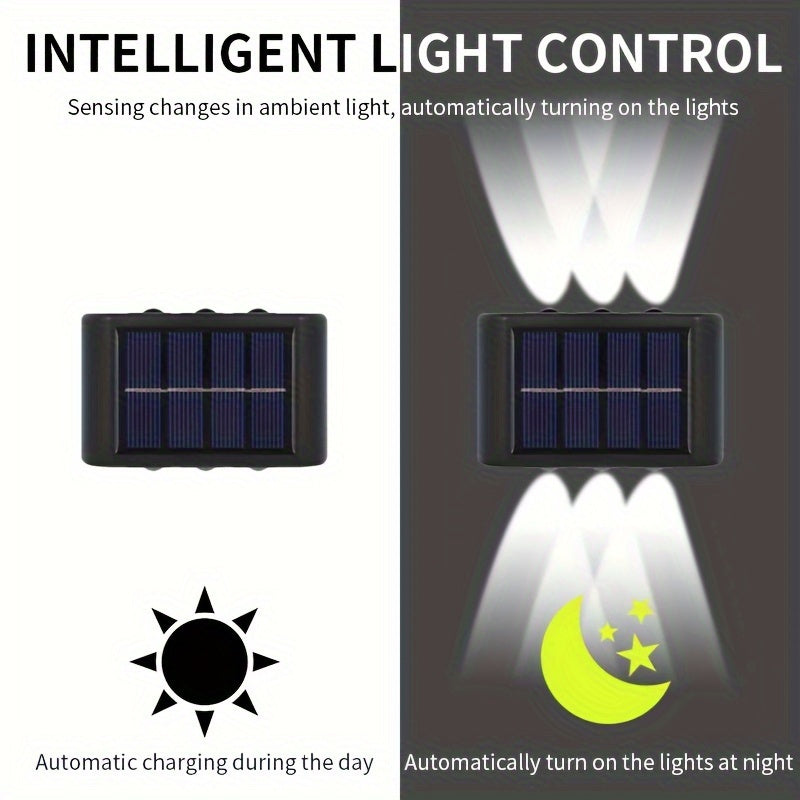2pcs 6 LED Solar Powered 2 Colors