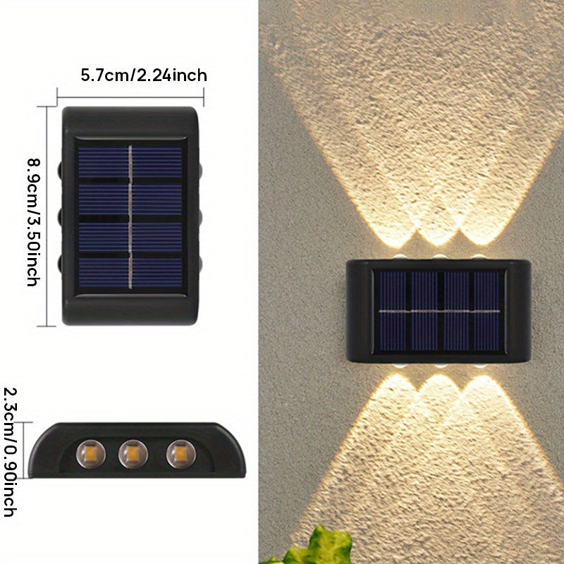 2pcs 6 LED Solar Powered 2 Colors