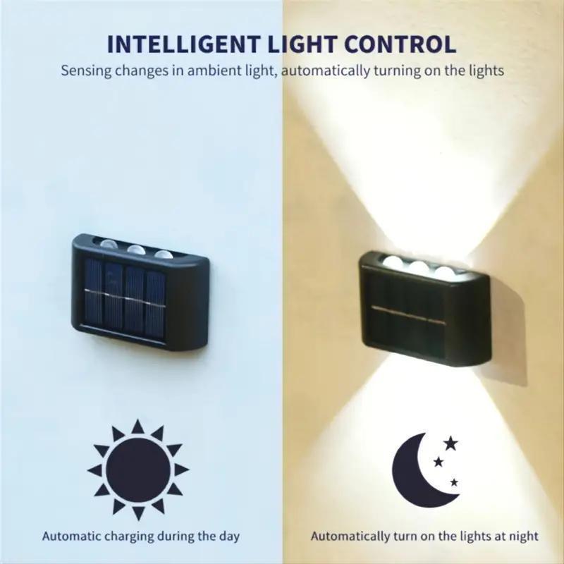 2pcs 6 LED Solar Powered 2 Colors