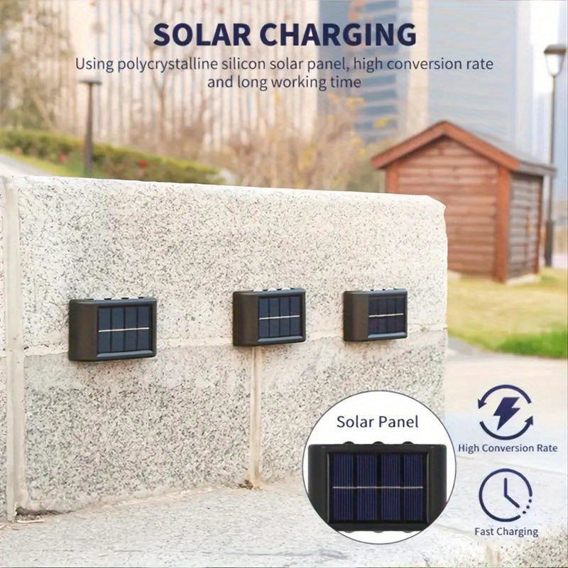 2pcs 6 LED Solar Powered 2 Colors