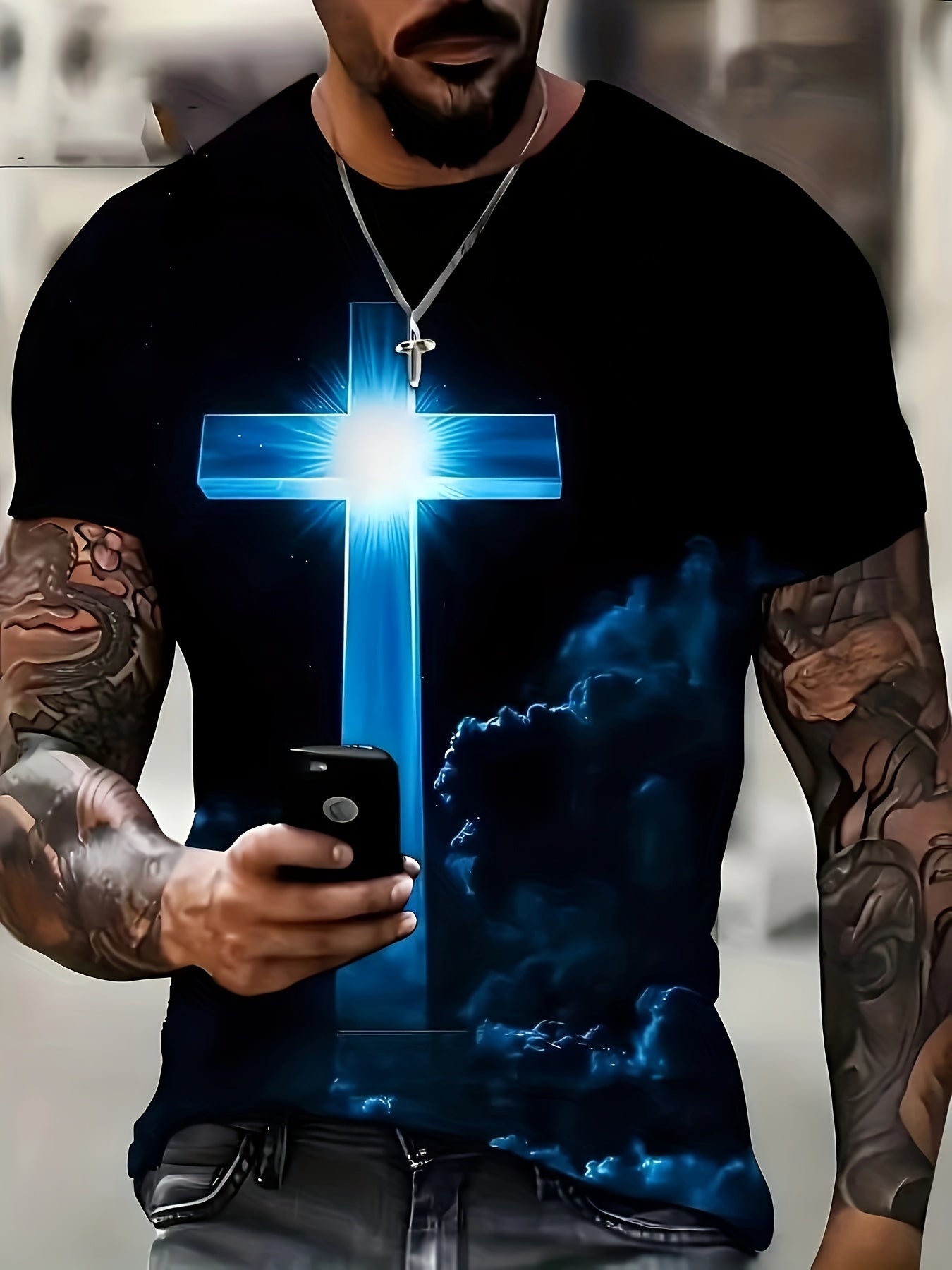 Men's Summer Casual Fashion T-Shirt with Digital Print