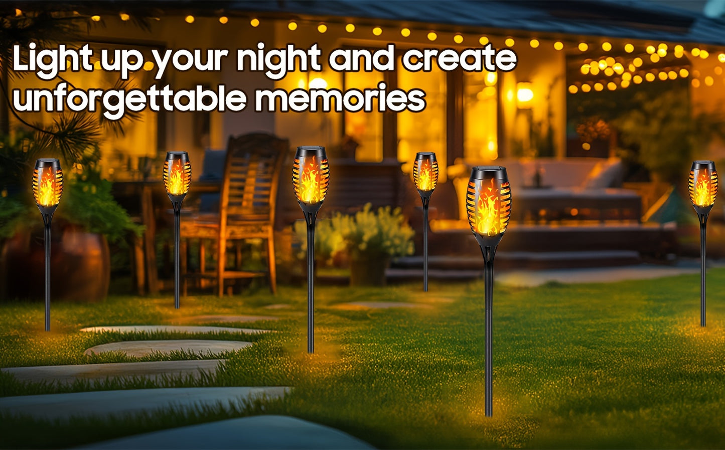 4/8/12pcs Solar Powered Flickering Flame Garden Lights