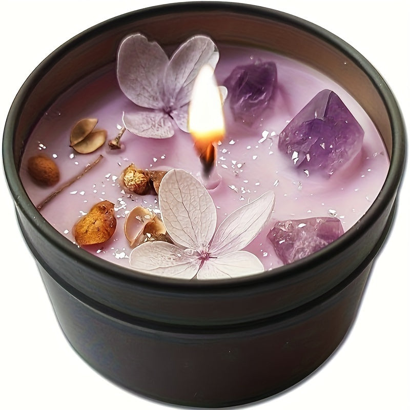 Lavender Candle - Aesthetic Fragrance Cute Purple Embedded Crystal