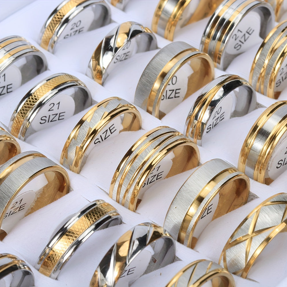 New Waterproof And Sweat-proof High-quality Two-color Stainless Steel Ring