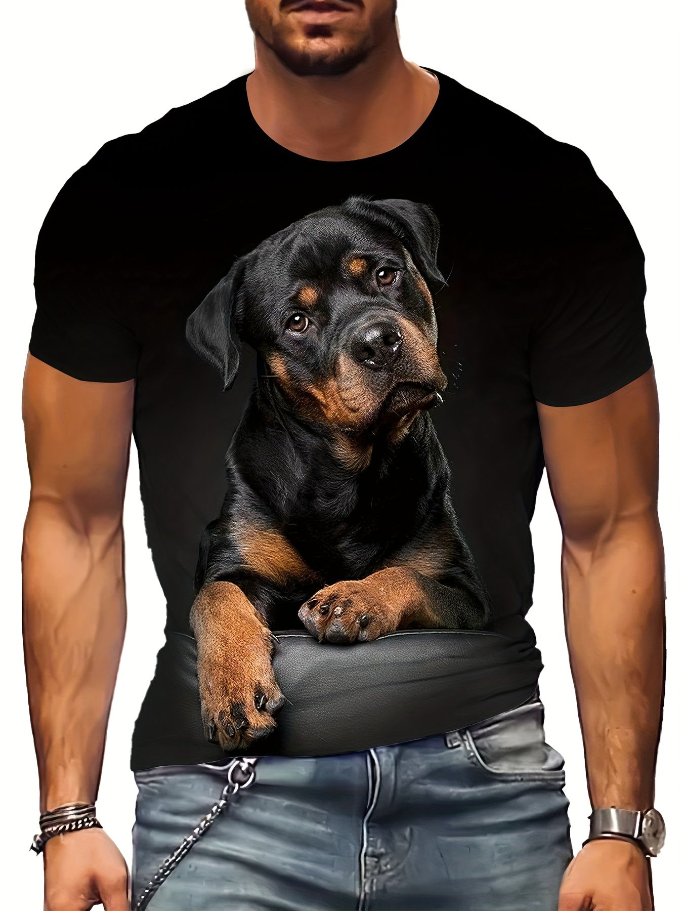 Men's Fashion Dog Print Sports T-shirt