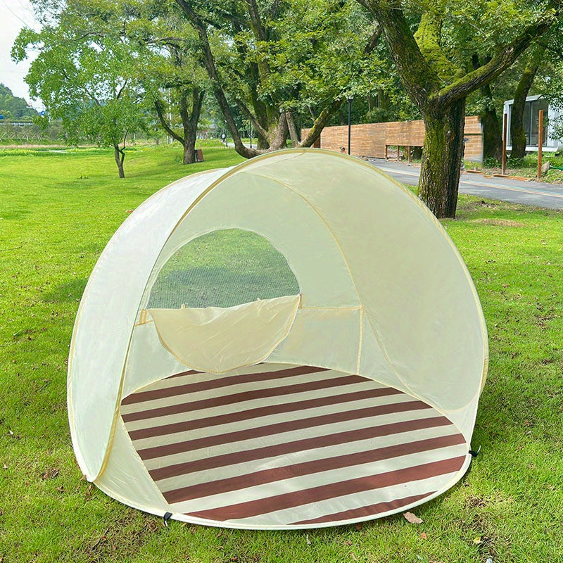 3-4 Person Outdoor Beach Tent - Easy Setup, Foldable, Sunshade with Zipper Closure