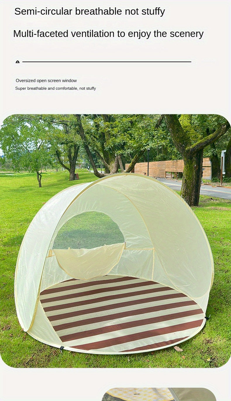 3-4 Person Outdoor Beach Tent - Easy Setup, Foldable, Sunshade with Zipper Closure