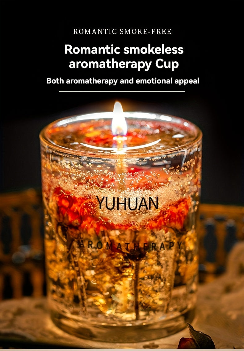 1pc 160g, burning time for 20 hours, real flower jelly scented candle