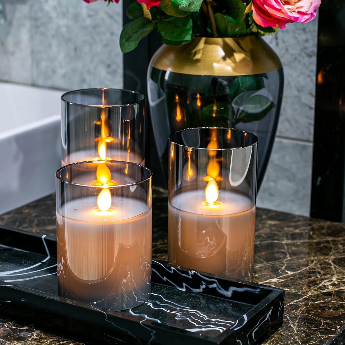 3pcs Flameless Candles with Remote Timer