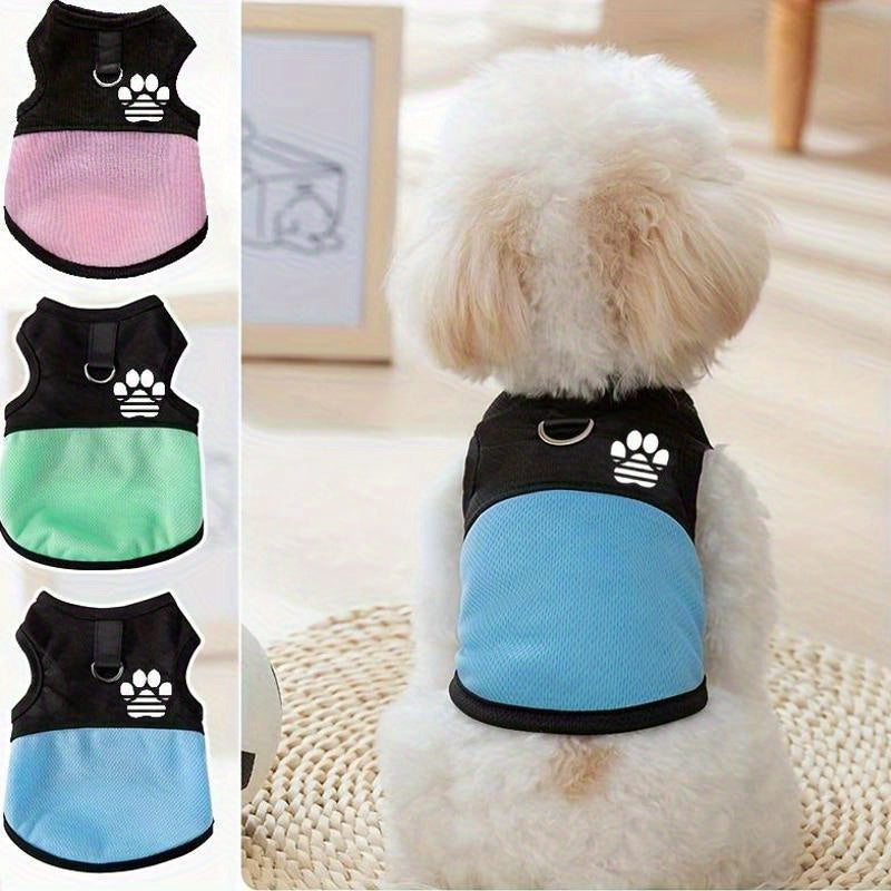 Breathable Mesh Dog Vest with Paw Print