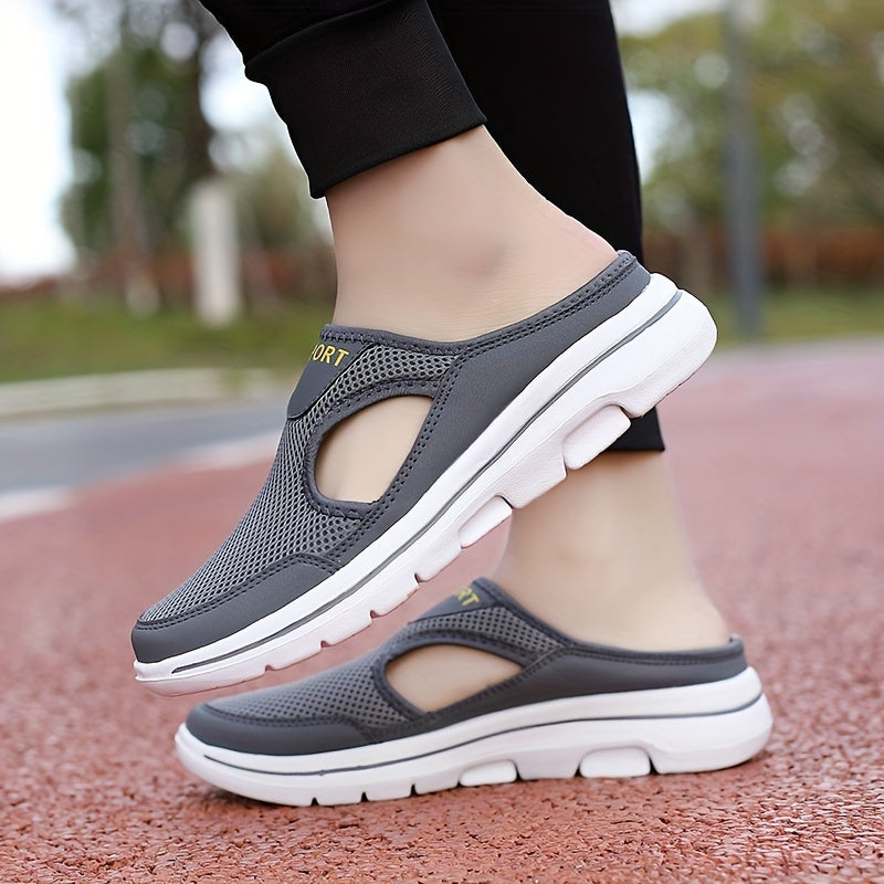 PLUS SIZE Men's Mesh Breathable Slides, Casual Non Slip Slippers