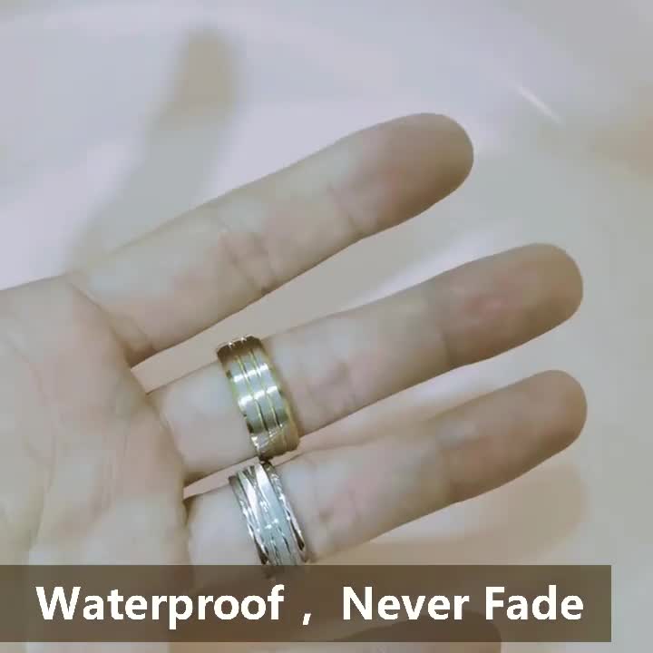 New Waterproof And Sweat-proof High-quality Two-color Stainless Steel Ring