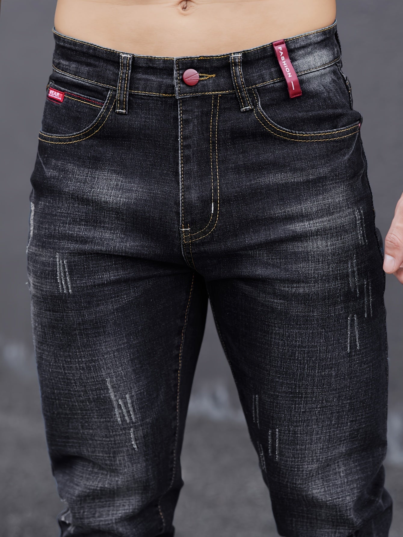 Men's Premium Slim-Fit Washed Jeans
