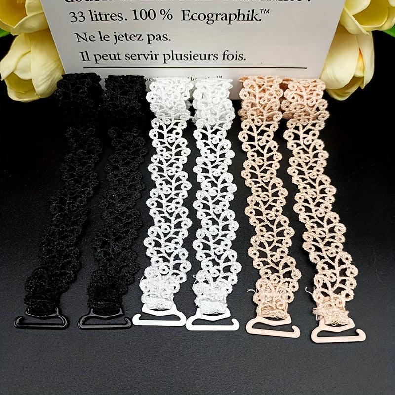 1 Pair Floral Bra Straps - Adjustable Replacement Shoulder Straps for Lingerie