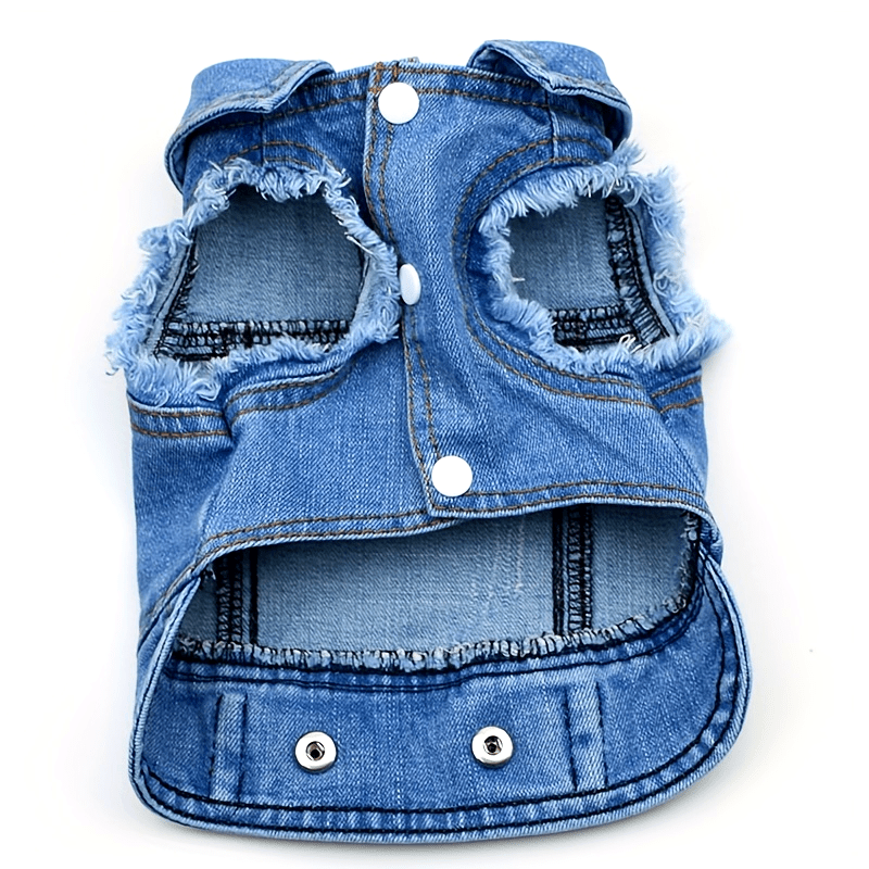 Chic Retro Denim Dog Vest for Small Breeds