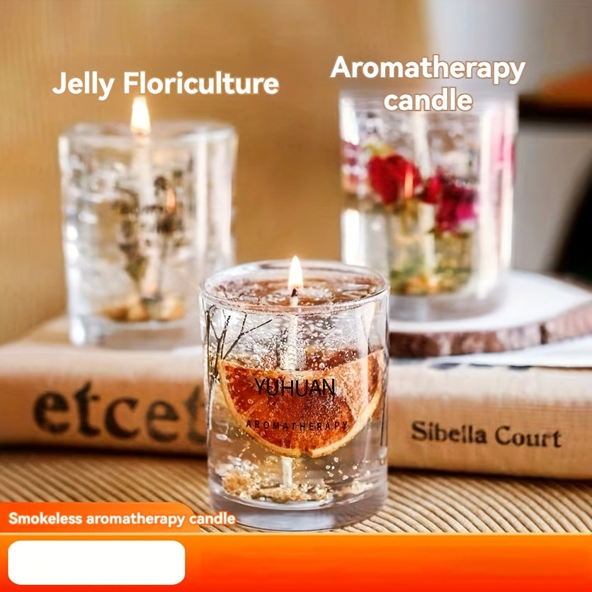 1pc 160g, burning time for 20 hours, real flower jelly scented candle