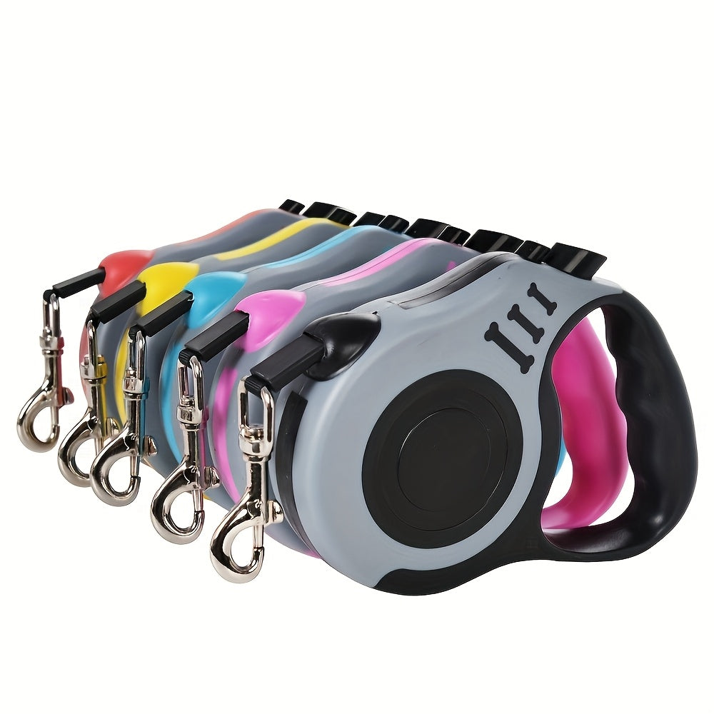 Durable Dual-Button Retractable Dog Leash, Polyamide Material
