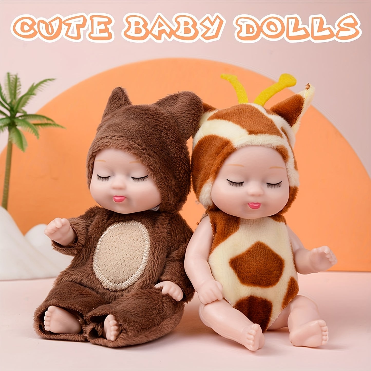 10pcs Mini Children's Dolls, 4-inch Realistic Animal Costume Dolls