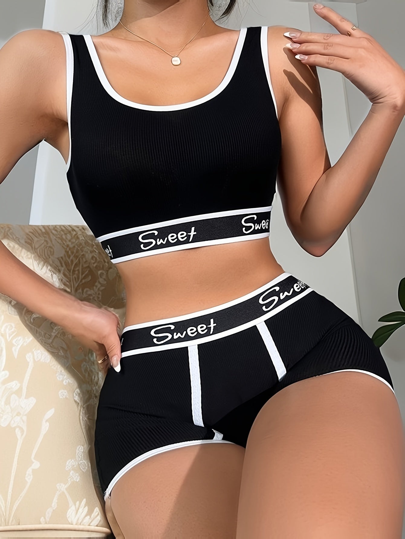 European & American Style Seamless Women's Breathable Backless Set
