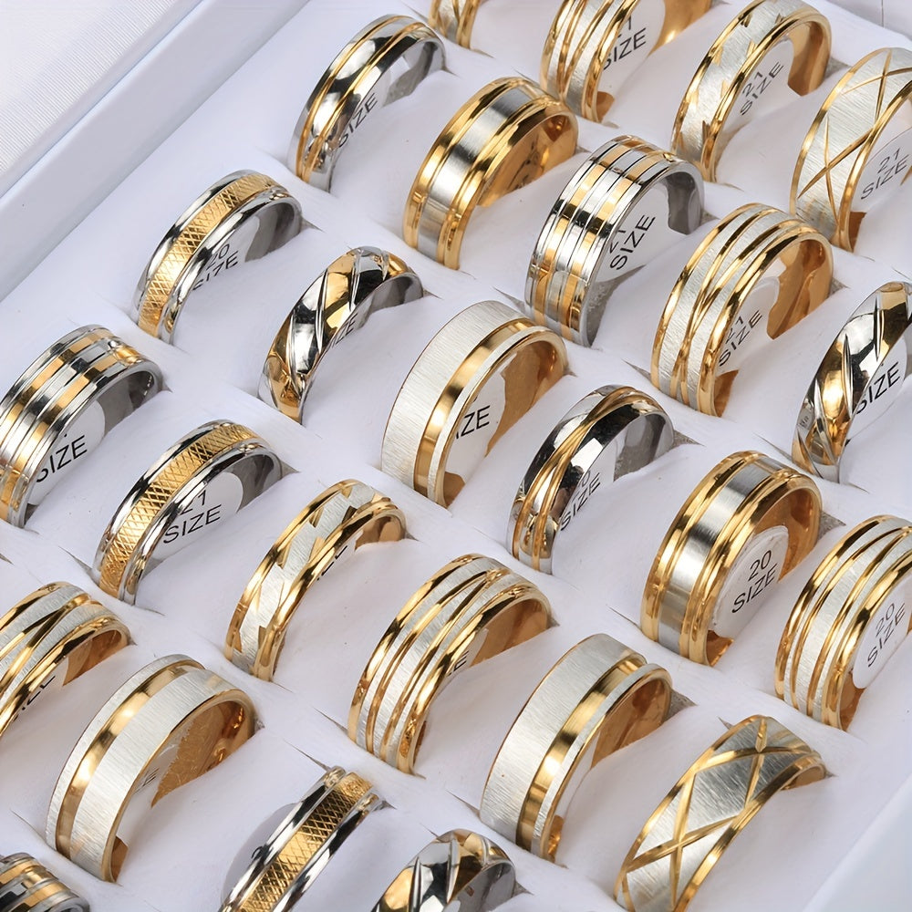 New Waterproof And Sweat-proof High-quality Two-color Stainless Steel Ring