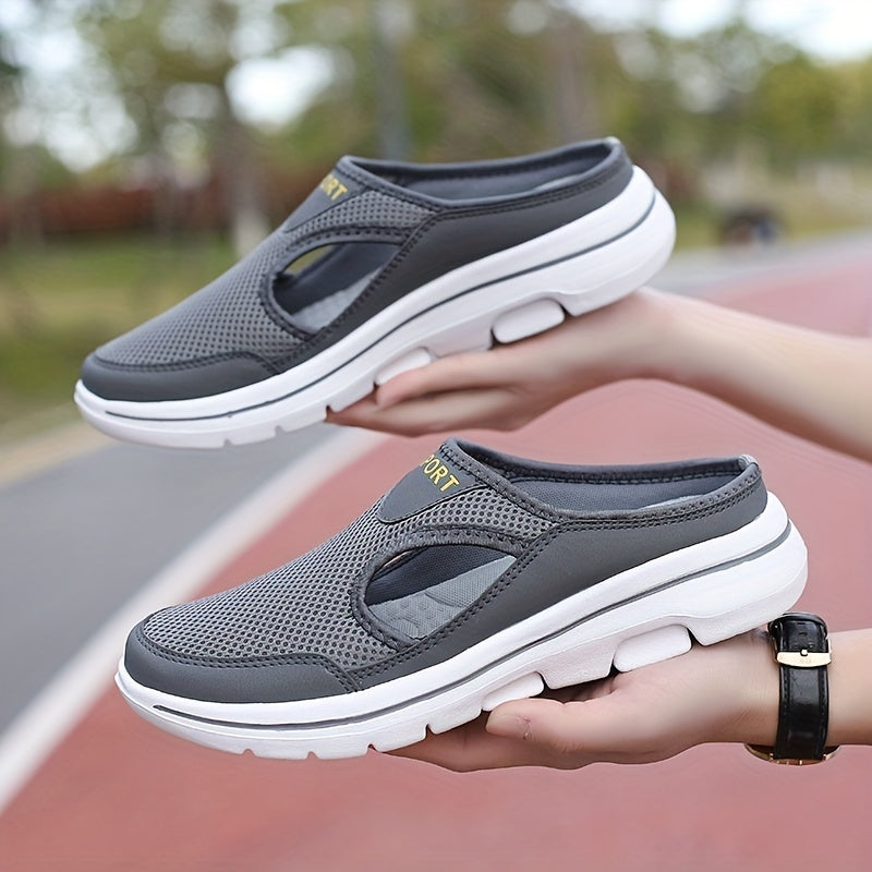 PLUS SIZE Men's Mesh Breathable Slides, Casual Non Slip Slippers