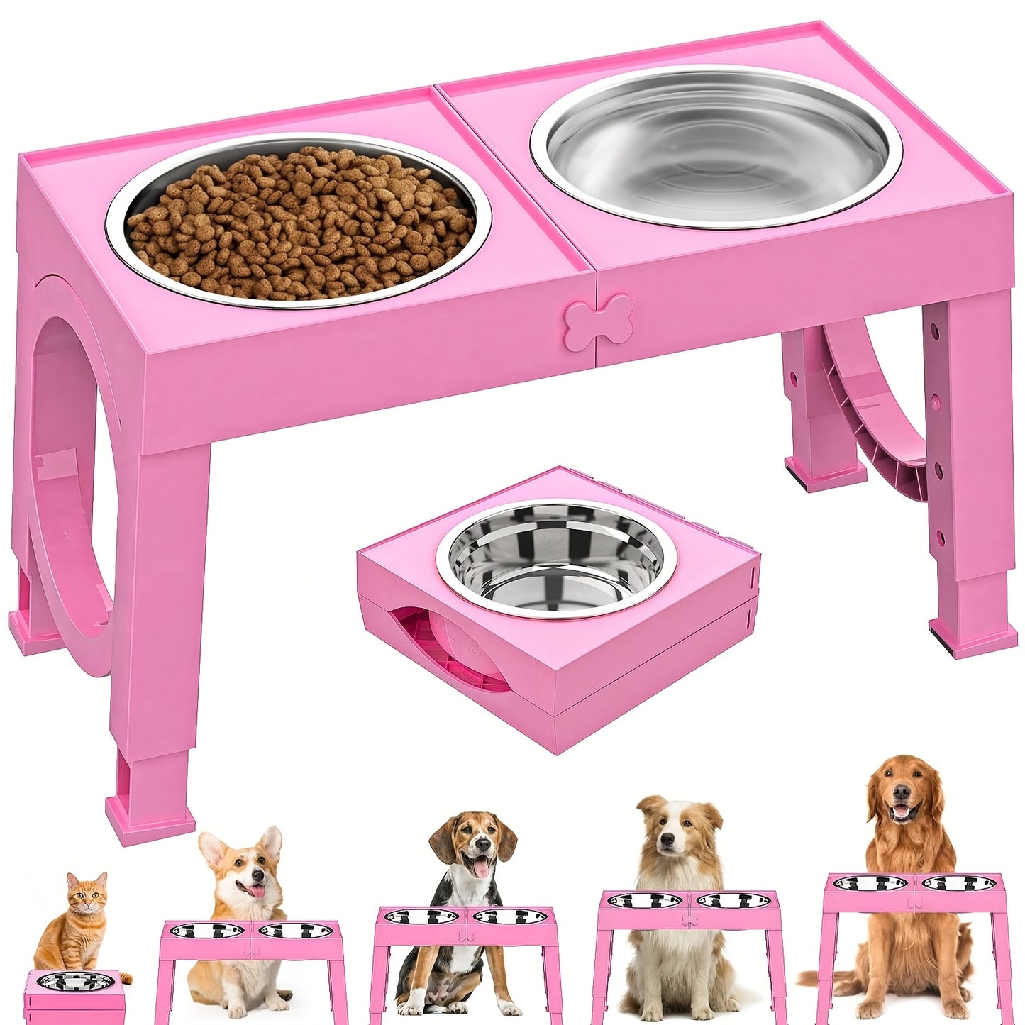 1 Set Elevated Dog Bowls