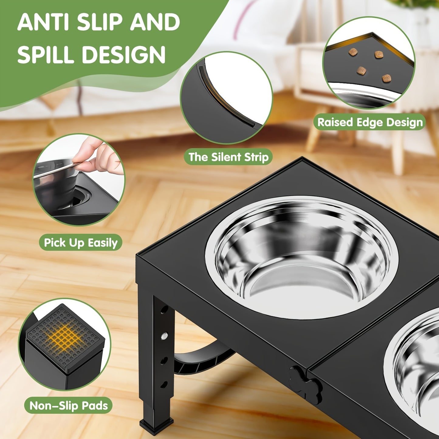 1 Set Elevated Dog Bowls