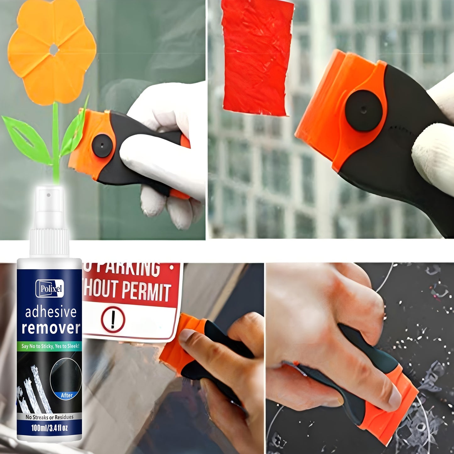Spray Îndepărtare Adeziv 100ml cu Spatulă și Prosop