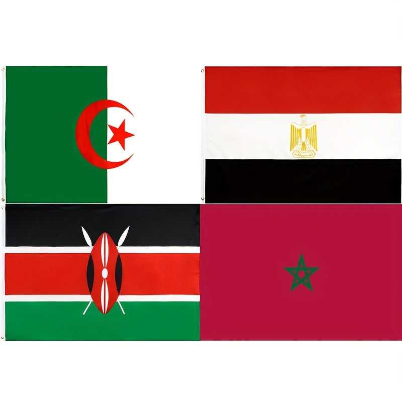 90*150cm 3x5fts Four Countries In Africa Flag.Algeria Egypt Kenya Moroco Flag