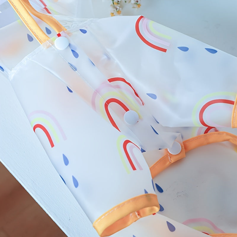 Waterproof Pet Raincoat with Rainbow Pattern for Small