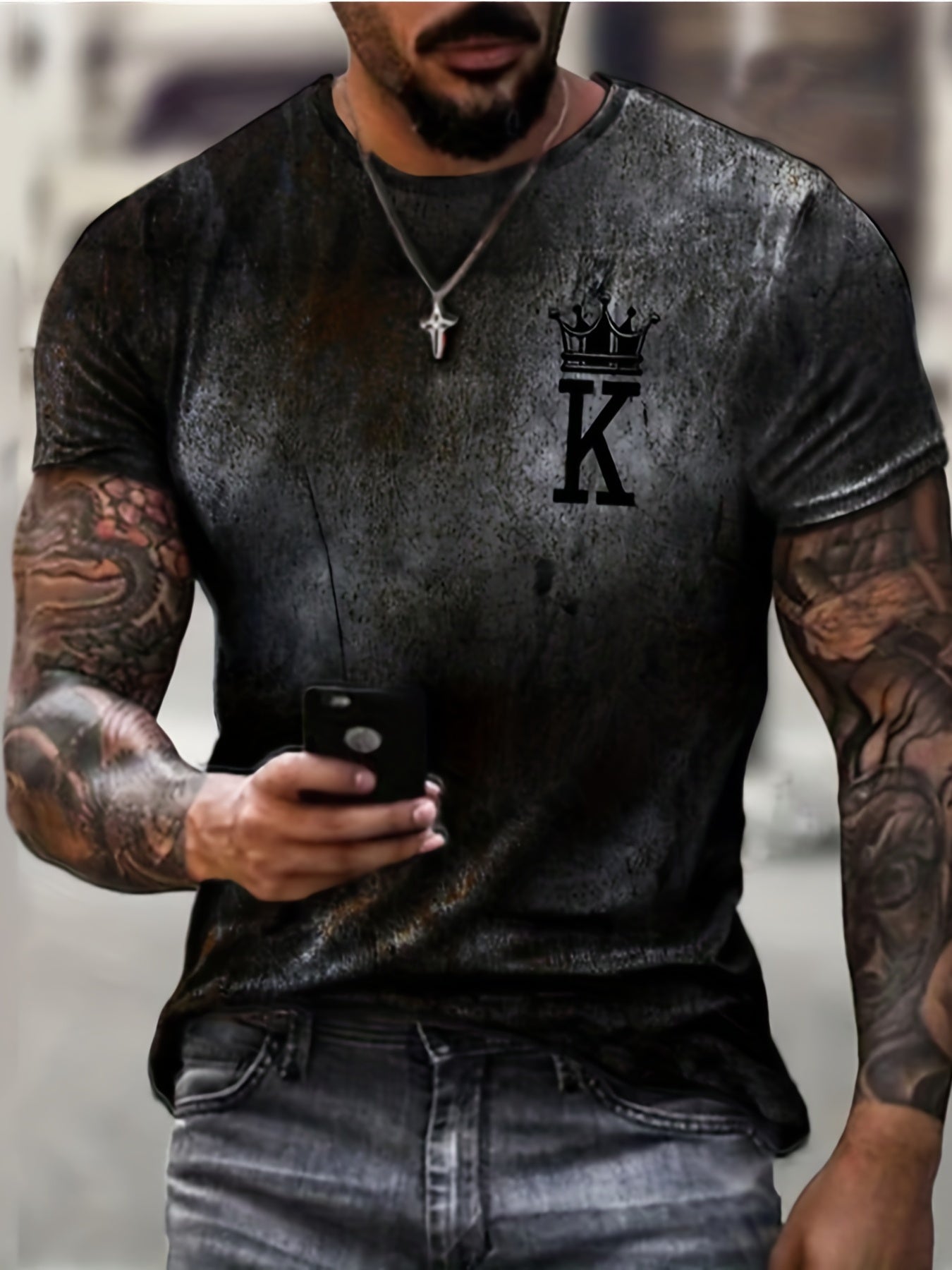 Men's Cool 3D Pattern Graphic Active T-shirt